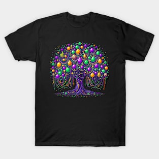 Mardi Gras Tree Beads New Orleans 2024 Festival Bead Tree T-Shirt